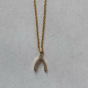 Gold-plated & gold-fill wishbone necklace crystals